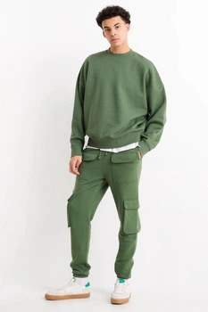 Спортивные штаны slim из хлопка C&A 22310583c53 XL зеленые (100005237)