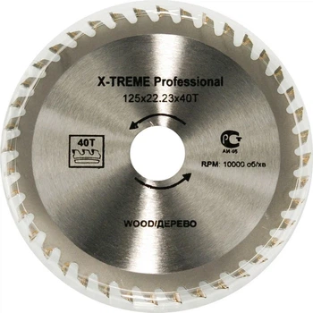 Пильный диск по дереву X-Treme 125×22,23 мм, 40 зубов (дск050))