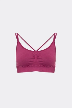 Жіночий безшовний топ з перехресними бретелями Giulia FLEX TOP ACTIVE XXS/XS Beige-domsor