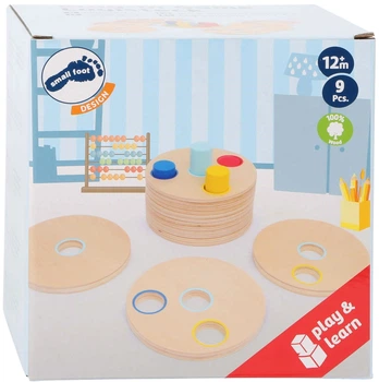 Вежа для складання Small Foot Дерев'яна гра-пірамідка Logisteck Educational, 9 шт (3386)(4020972033864)