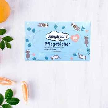 Дитячі сухі 3-шарові серветки Babydream 100шт