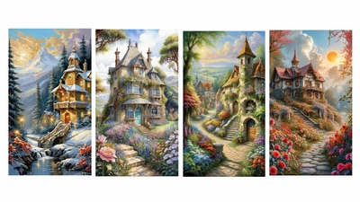 Алмазная мозаика модульная ColorArt Времена года с голограммными стразами 4х30х50 TR1006