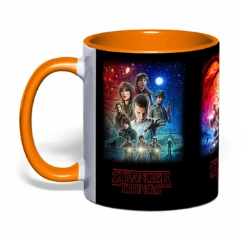 Чашка с печатью "Очень странные дела / Stranger Things" №9 (цвет оранжевый) (37878)