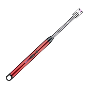 Запальничка побутова плазмова акумуляторна ELECTRIC ARC BBQ Lighter H02163 Type-C з гнучким довгим носиком червона
