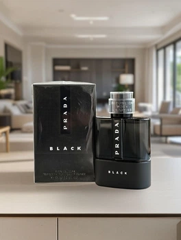 Мужские духи Prada Luna Rossa Black 100 мл, бергамот, пачули, мускус, амбра, элегантный древесный шлейф