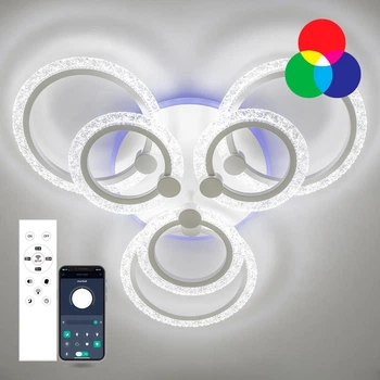 Світильник LED стельовий LUMINARIA LILY RGB 90W 7R WHITE/ICE (з пультом)