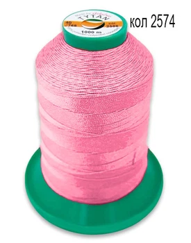 Нитки TYTAN 40/1000м цвет розовый 2574 (1шт)
