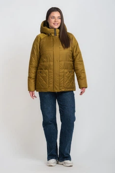 Куртка демисезонная женская большие размеры UF-Fashion LR 203 62 горчица