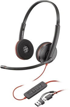 Навушники HP Poly Blackwire 3220 Stereo Adapter USB-A/USB-C Bulk Black (1974984330738)