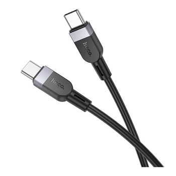 Кабель для зарядки и передачи данных USB Hoco X109 Silicone 60W/3A Type-C to Type-C 1m Black