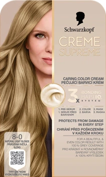 Farba do włosów Schwarzkopf Creme Supreme 8-0 Naturalny Jasny Blond (9000101744941)