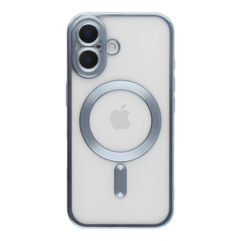 Чохол TPU Metallic Chrome Full Camera with Magsafe для iPhone 16 Chrome Blue