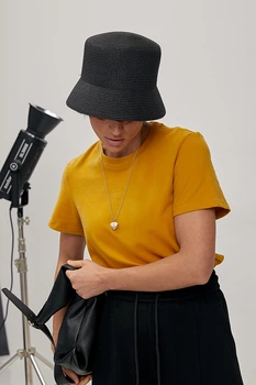 Однотонна трикотажна футболка колір гірчичний розмір ONE SIZE FL_003003