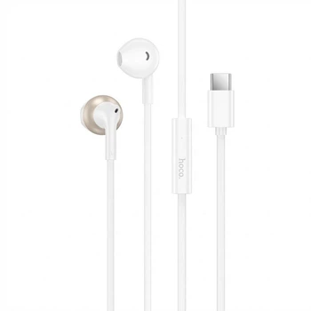Наушники вкладыши HOCO M115, Type-C, с микрофоном, Hi-Fi стерео звук, 1.2 м, белые