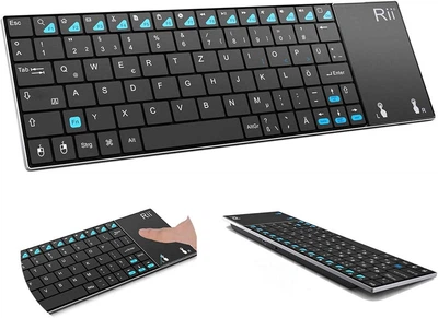 Мини беспроводная клавиатура Rii K12+, черная