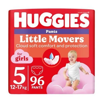 Підгузки-трусики Huggies Little Movers Pants для дівчаток, розмір 5 (12-17 кг), 96 шт
