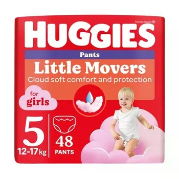 Підгузки-трусики Huggies Little Movers Pants для дівчаток, розмір 5 (12-17 кг), 48 шт