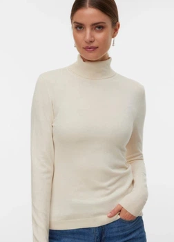 Гольф водолазка женский однотонный Vero Moda Светло бежевый 18957 M (укр 44-46)