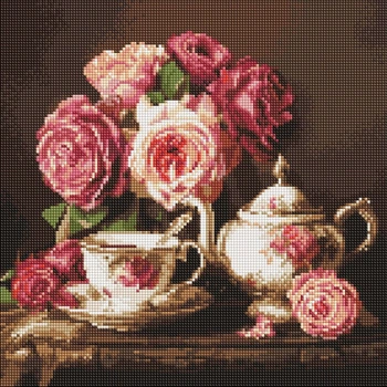 Алмазная мозаика по номерам Идейка Розы в темноте, 40x40 см (AMO8344)