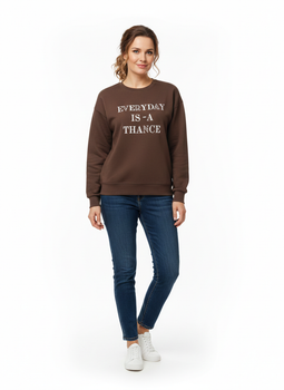Стильный женский свитшот в коричневом цвете Oversize S-L