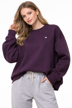 Стильний жіночий світшот у бордовому кольорі Oversize S-L