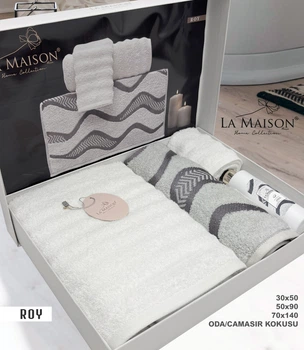 Подарочный набор полотенец La Maison, 3 шт. с ароматом Roy Krem