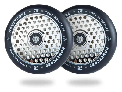 Колеса для трюкового самокату Root Honeycore Pro 110mm (пара) (110mm (пара) - Black/Mirror)