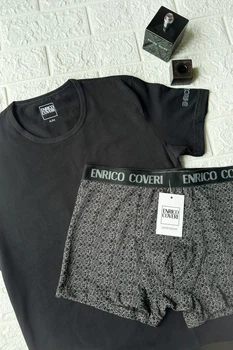 Комплект: футболка и боксеры Enrico Coveri 48(M) Чёрный (Nero) (125313)