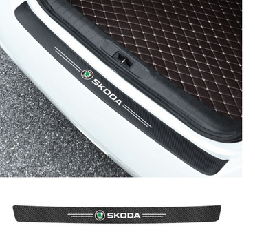 Захисна плівка накладка на, бампер для Skoda зелена Карбон-наклейка світловідбивні написи