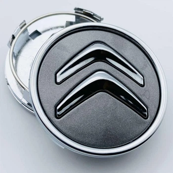 Колпачок Citroen 9670585977 60 мм 56 мм графит с хром логотипом заглушка в диск ситроен