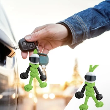 Брелок для ключів паркорд мотоцикліст салатовий із чорним Kawasaki