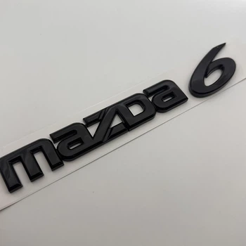 Шильдик емблема Mazda Мазда 6 185 мм напис на кришку багажника чорна табличка