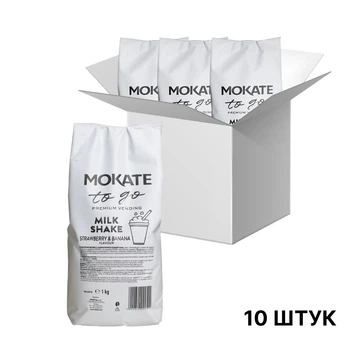 Молочный коктейль Mokate со вкусом клубники и банана 1кг×10уп