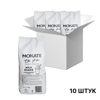 Молочный коктейль Mokate со вкусом клубники 1кг×10уп