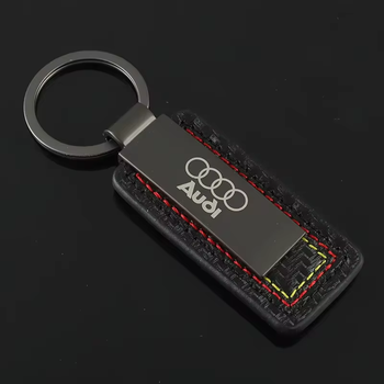 Брелок для ключей кожаный AUDI ауди sline карбон