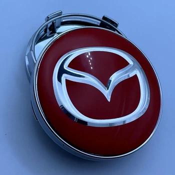 Колпачок на диски Mazda 60 мм 56 мм красный заглушка мазда