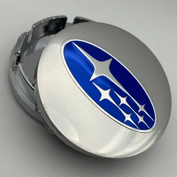 Колпачок Subaru 56 мм 52 мм хром серебро синий знак заглушка в диск субару