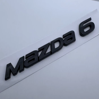 Шильдик емблема Mazda Мазда 6 150 мм напис на кришку багажника чорна