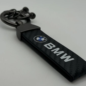 Брелок для ключів шкіряний екошкіра BMW темляк із карабіном бмв карбон