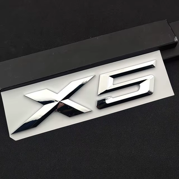 Емблема (наклейка, шильдик, логотип, літери) кришки багажника X5 BMW (БМВ) хром табличка 180 мм 30 мм