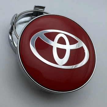Колпачок Toyota 60 мм 56 мм красная хром заглушка тойота