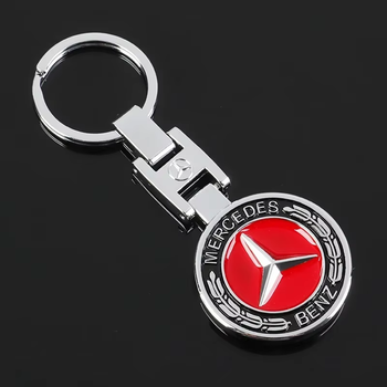 Брелок для ключів (мерседес) Mercedes-Benz червоний духсторонний малюнок