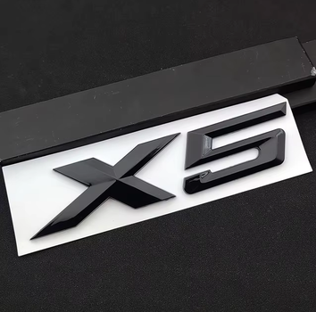 Емблема (наклейка, шильдик, логотип, літери) кришки багажника X5 BMW (БМВ) Чорний глянець табличка 180 мм 30 мм