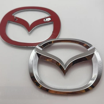 Mazda знак мазда значок эмблема задняя 125 мм 100 мм хром две ножки хром