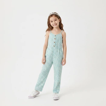 Детский легкий летний комбинезон из поплина для девочки 116см (5-6Y) H&M бирюзовый
