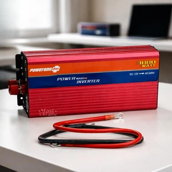 Инвертор преобразователь напряжения 12V-220V 3000 Вт PoweronePlus с цифровым LED-дисплеем, автомобильный инвертор с USB выходом для ноутбуков, телевизоров, освещения, аудио- и видеотехники Красный, NV-3000-Red