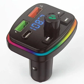 FM-трансмиттер PERVOI CTC-731 с двумя USB и Type-C Bluetooth и microSD для автомобиля