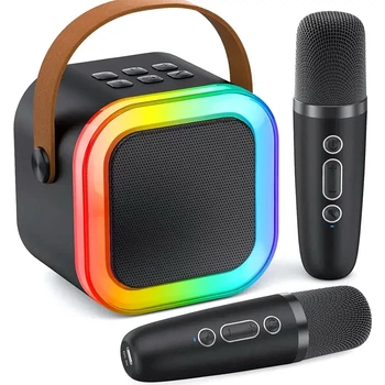 Беспроводная колонка караоке с двумя микрофонами 10 Вт Bluetooth USB черный K12