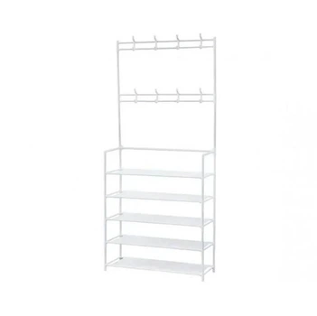 Вешалка для одежды с полками для обуви New Simple Floor Clothes Rack VENH17W Белая