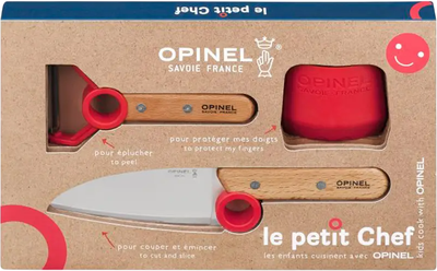 Набор детских кухонных ножей Opinel Le Petit Chef с защитой для пальцев Для детей от 7 лет Красный (2046671)